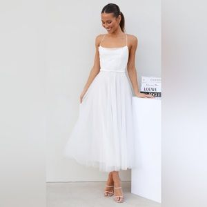 Hello Molly Signal My Way Tulle Midi Dress